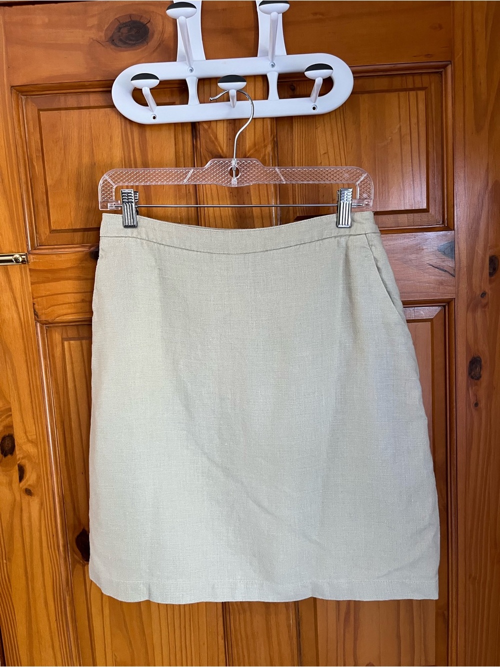 Banana Republic 100% Linen Classic Cream Women's Skirt